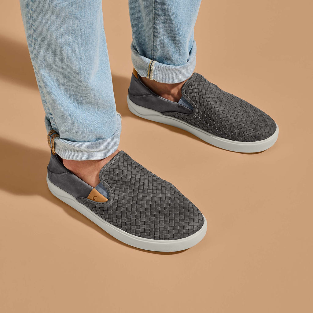 Laeahi Lauhala Men's Woven Leather Shoes - Ash