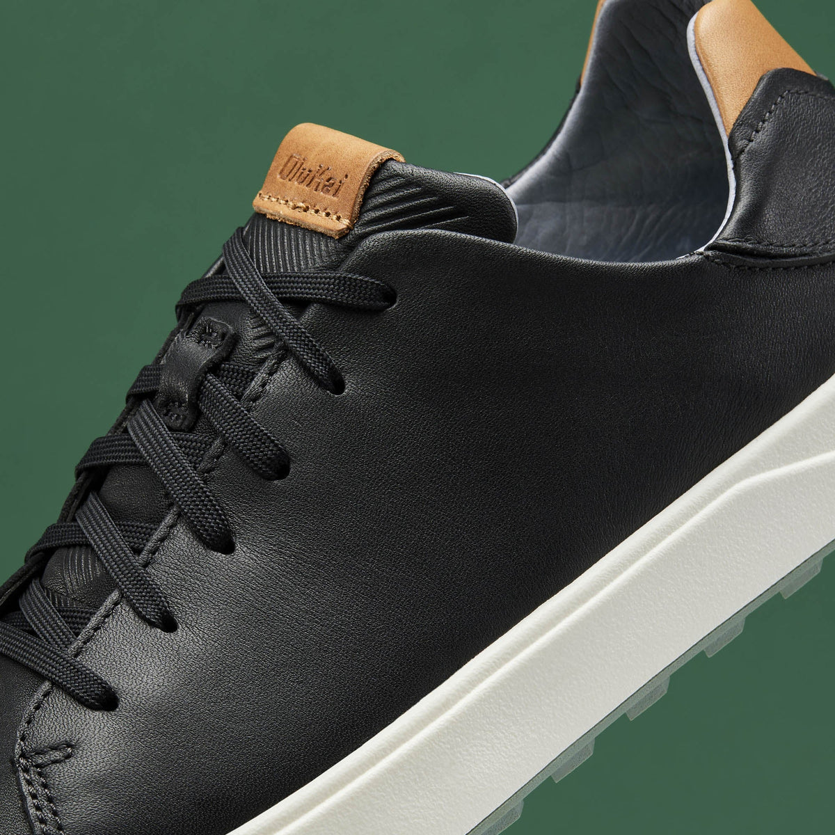Waialae Men's Leather Golf Shoes - Black