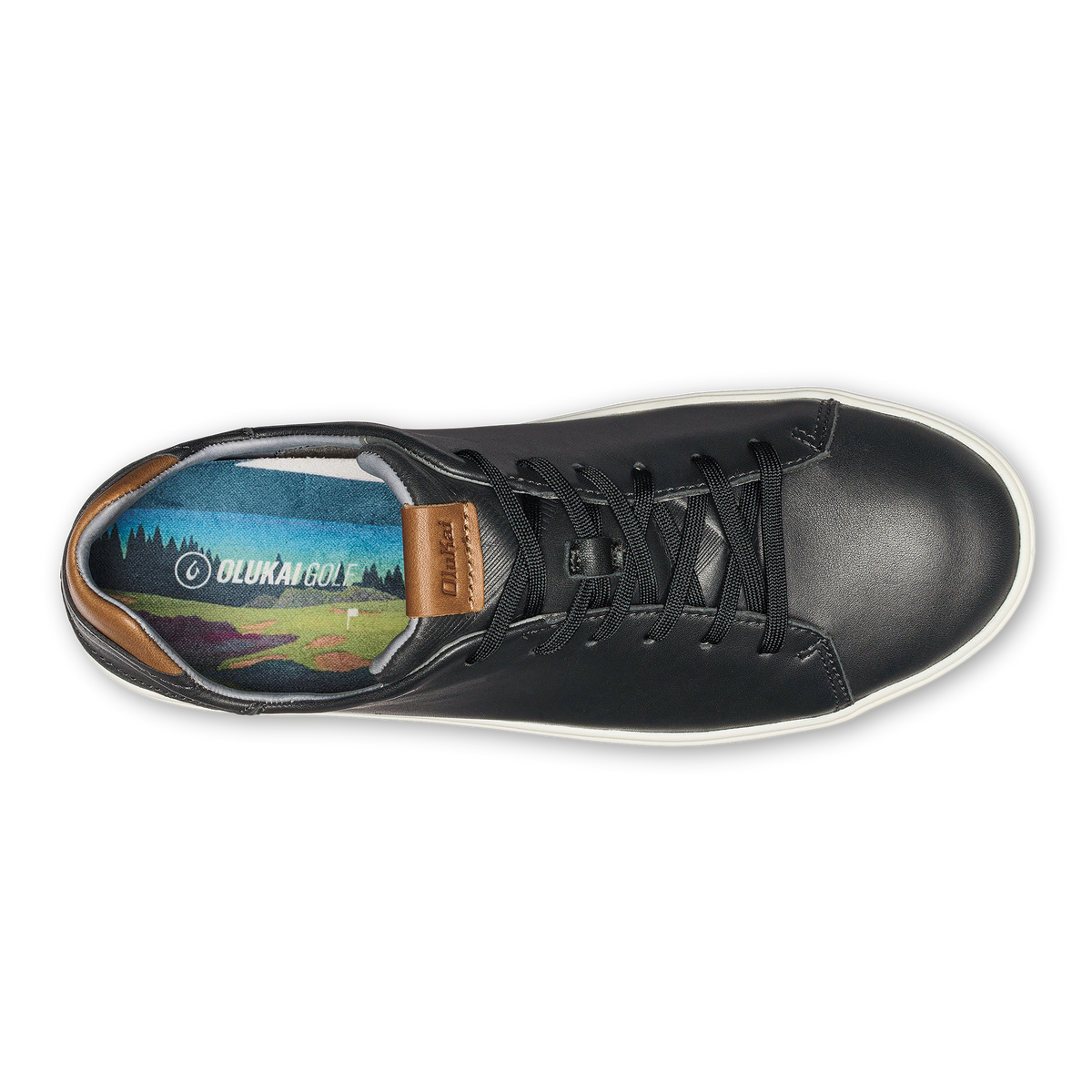 Waialae Men's Leather Golf Shoes - Black