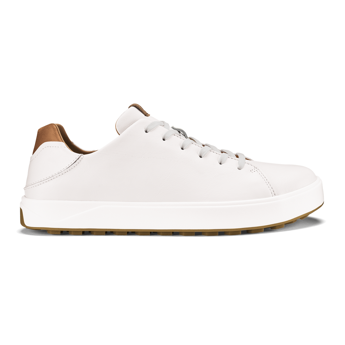 Waialae Men's Leather Golf Shoes - White / Tan