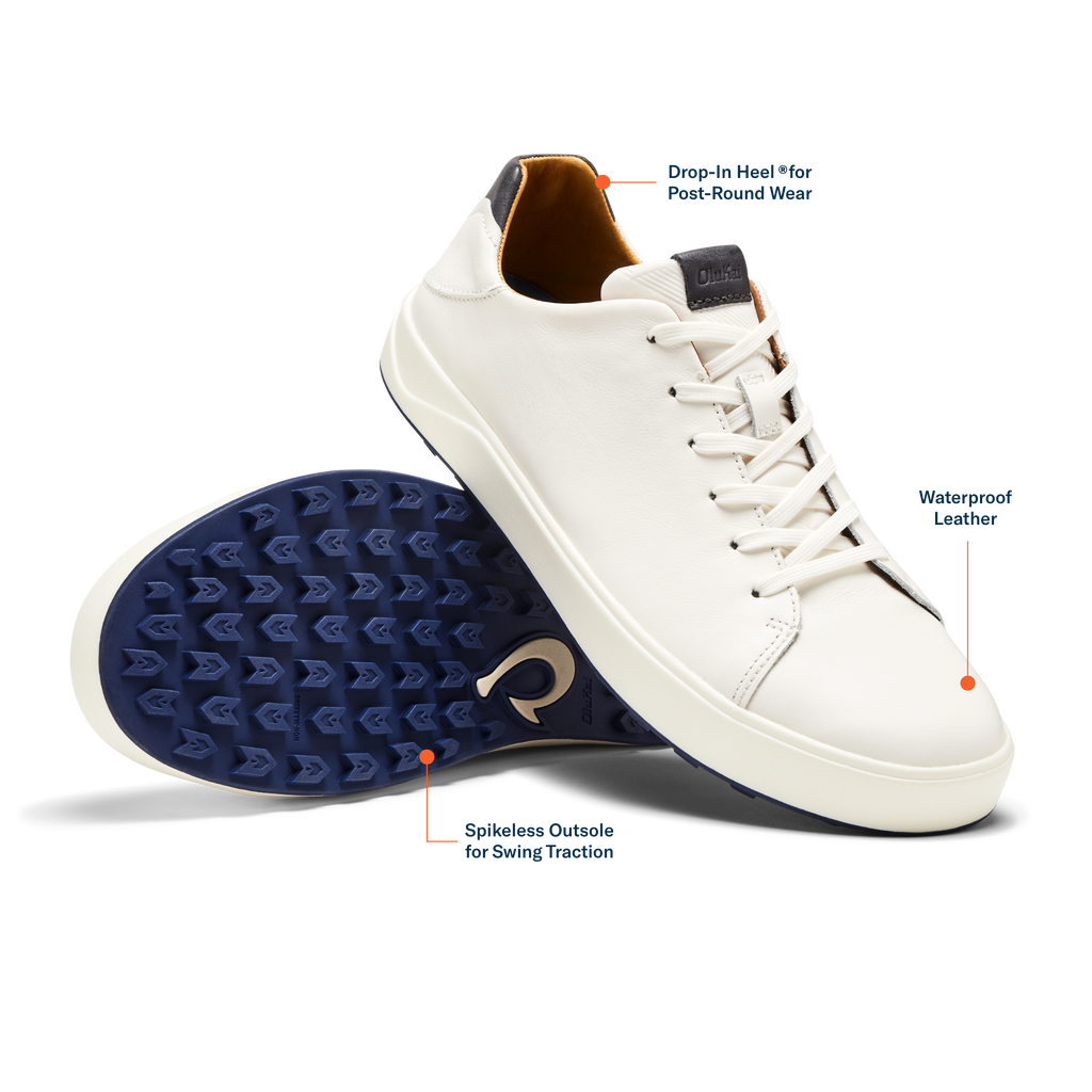 Waialae Men's Leather Golf Shoes - White