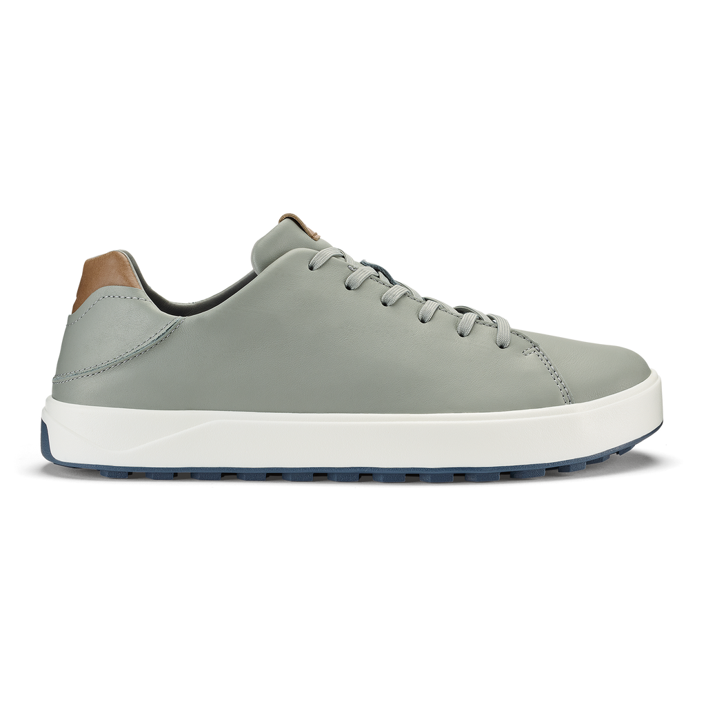 Waialae Men's Leather Golf Shoes - Grey Fog / Tan