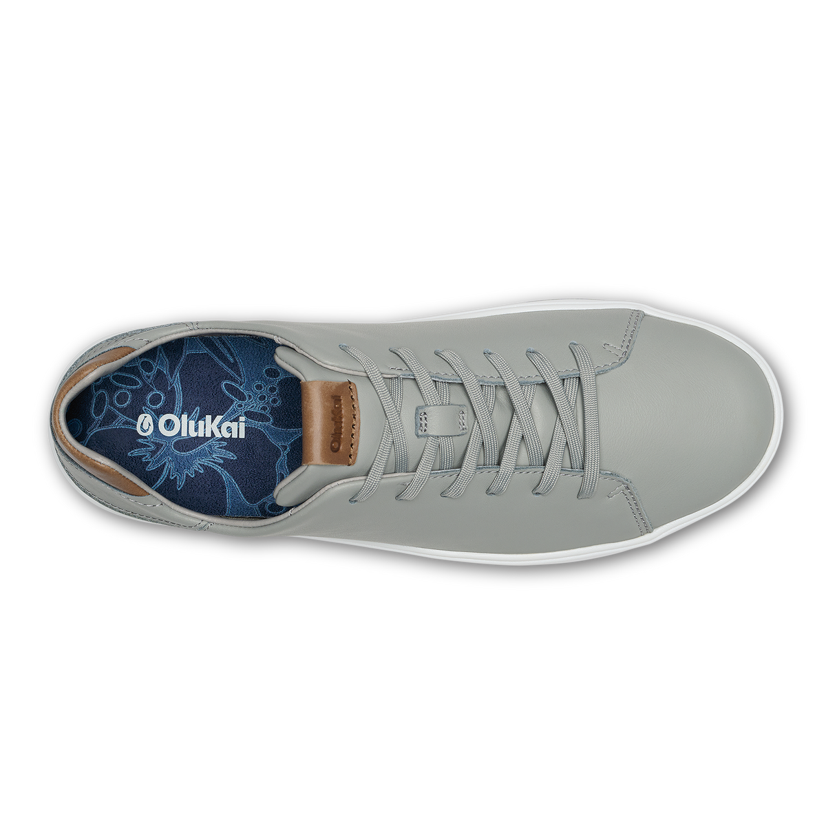 Waialae Men's Leather Golf Shoes - Grey Fog / Tan