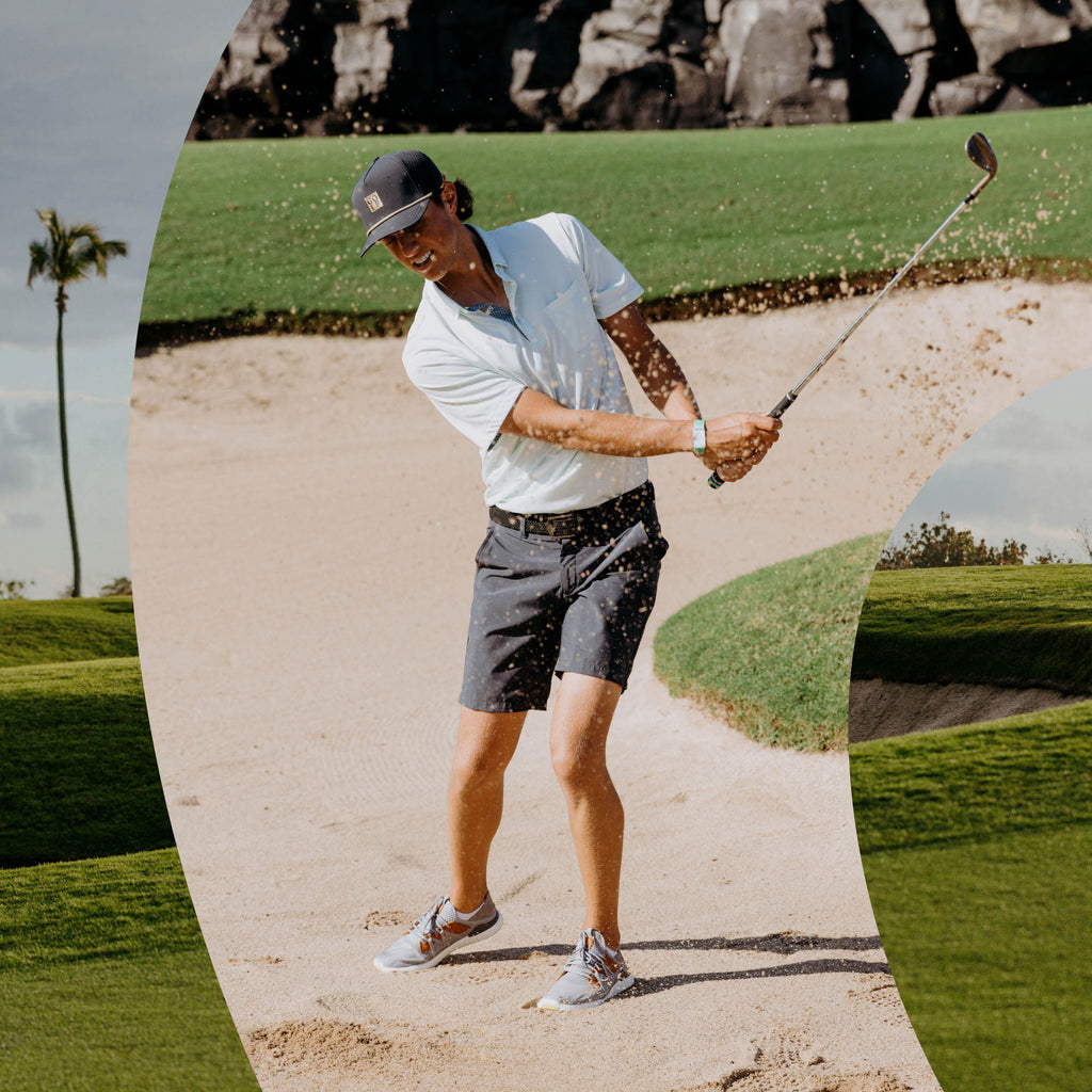 Manele Men's Breathable Golf Shoes - Poi / Charcoal