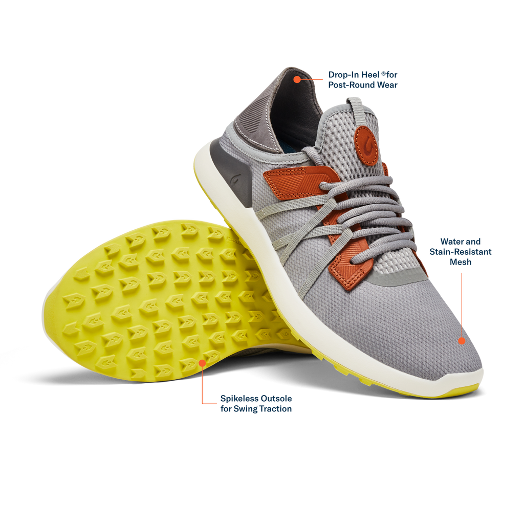 Manele Men's Breathable Golf Shoes - Poi / Charcoal