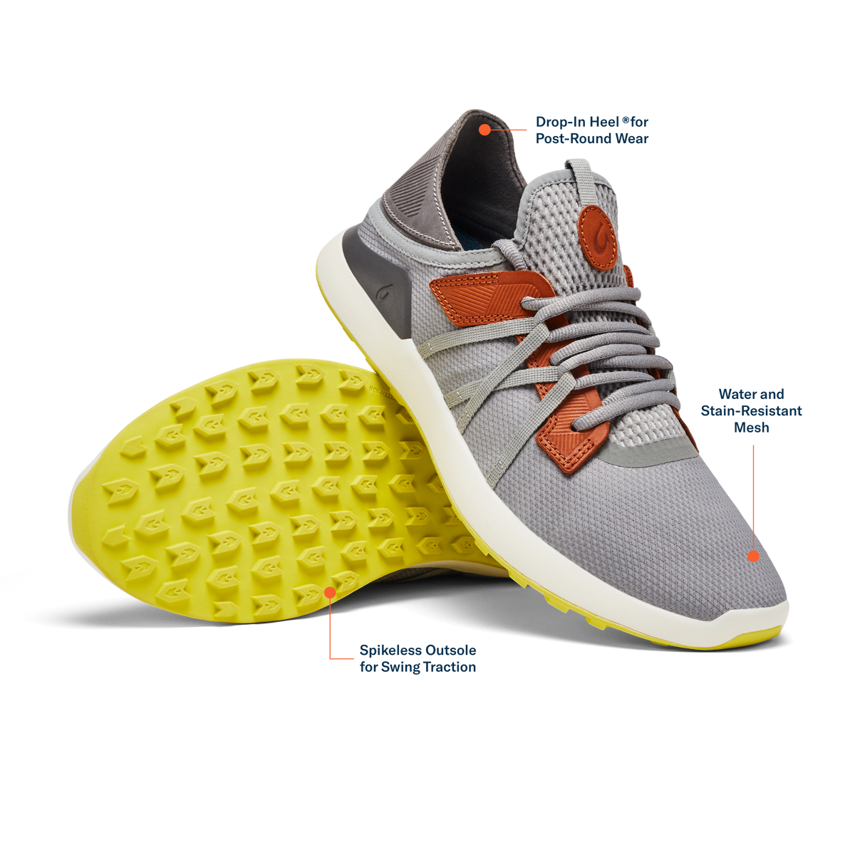 Manele Men's Breathable Golf Shoes - Poi / Charcoal