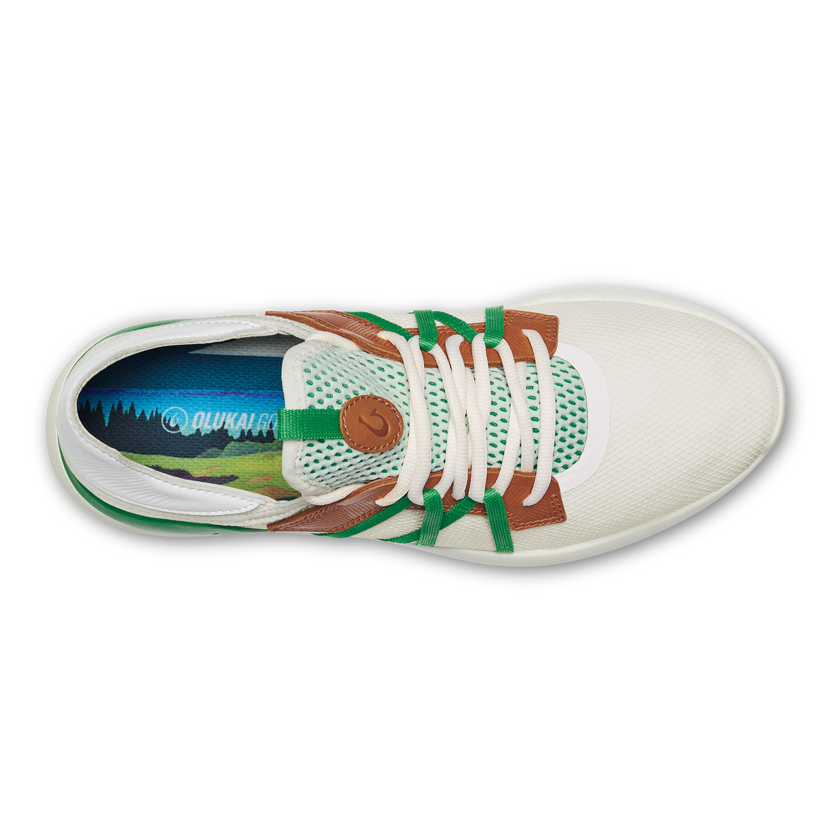 Manele Men's Breathable Golf Shoes - White / Bamboo