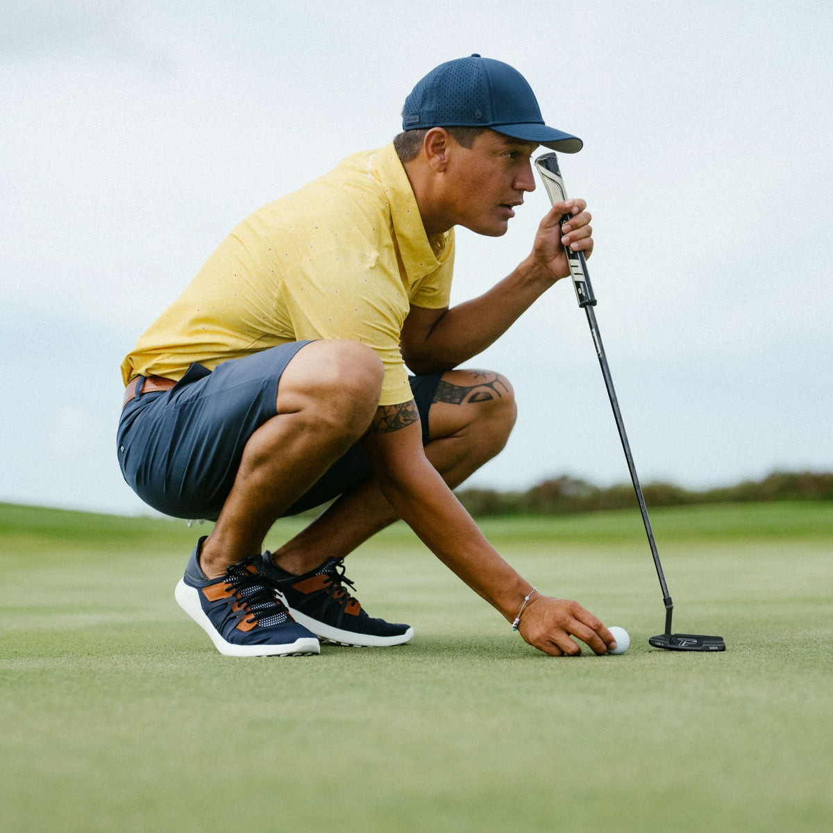 Manele Men's Breathable Golf Shoes - Trench Blue