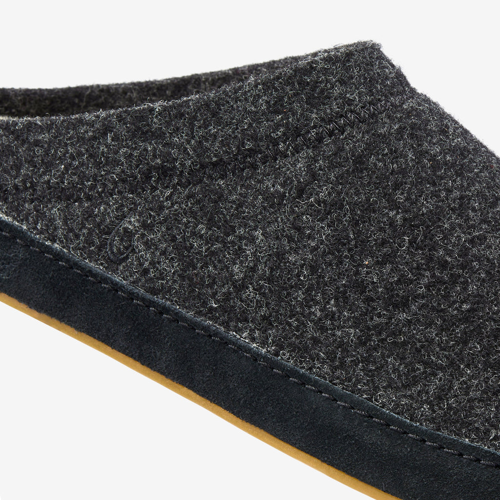 Hamani Hulu Men's Wool Mule Slipper - Dark Shadow