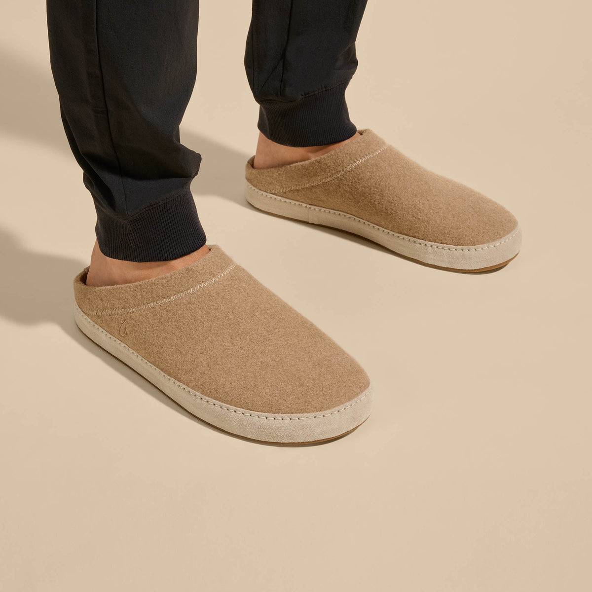 Hamani Hulu Men's Wool Mule Slipper - Oatmeal