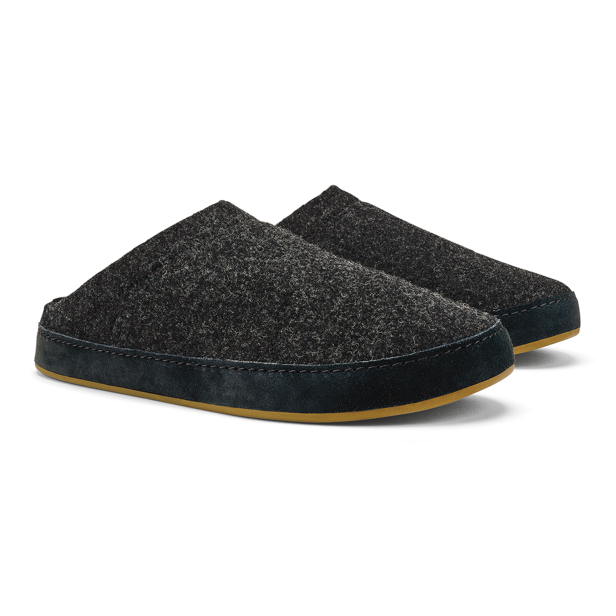 Hamani Hulu Men's Wool Mule Slipper - Dark Shadow