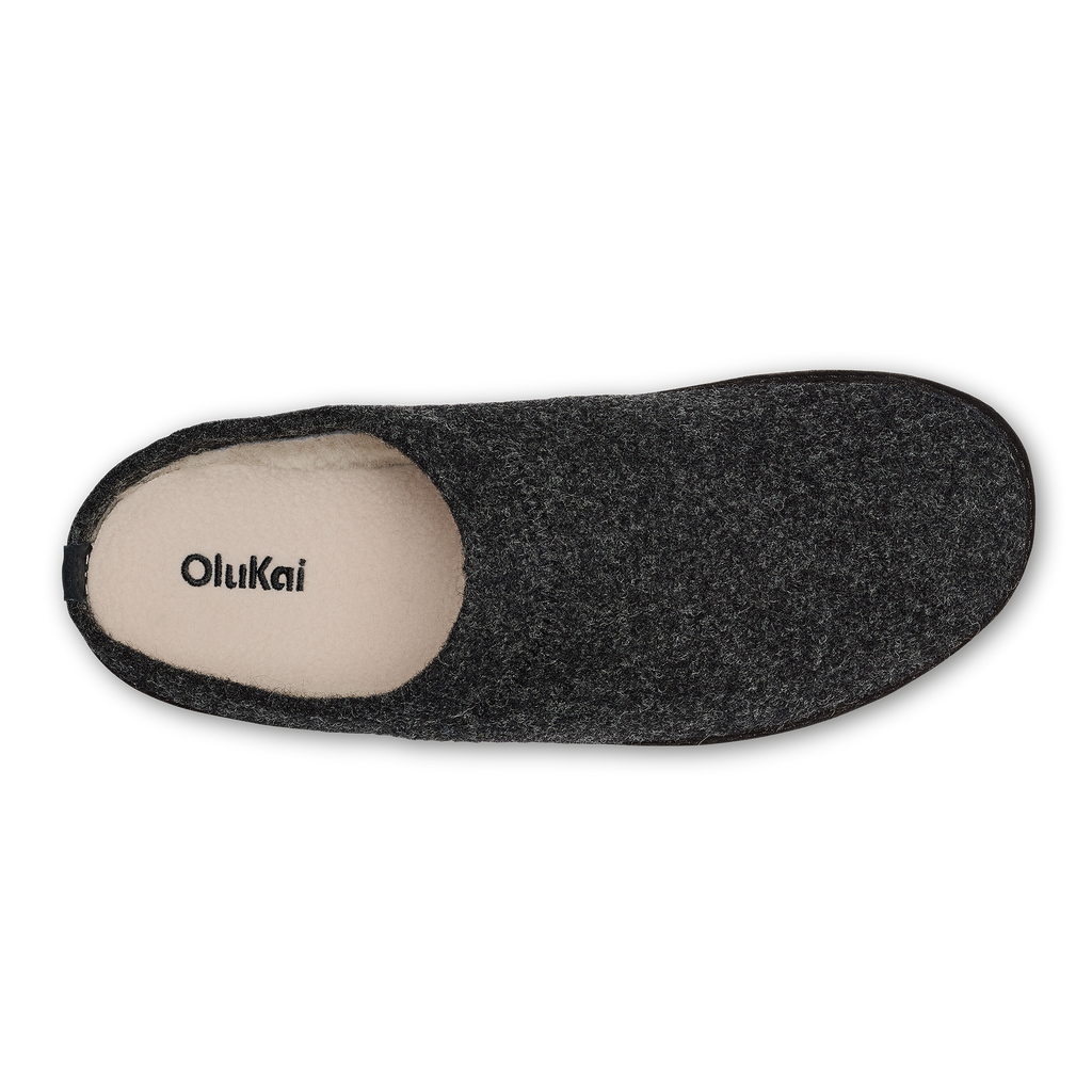 Hamani Hulu Men's Wool Mule Slipper - Dark Shadow