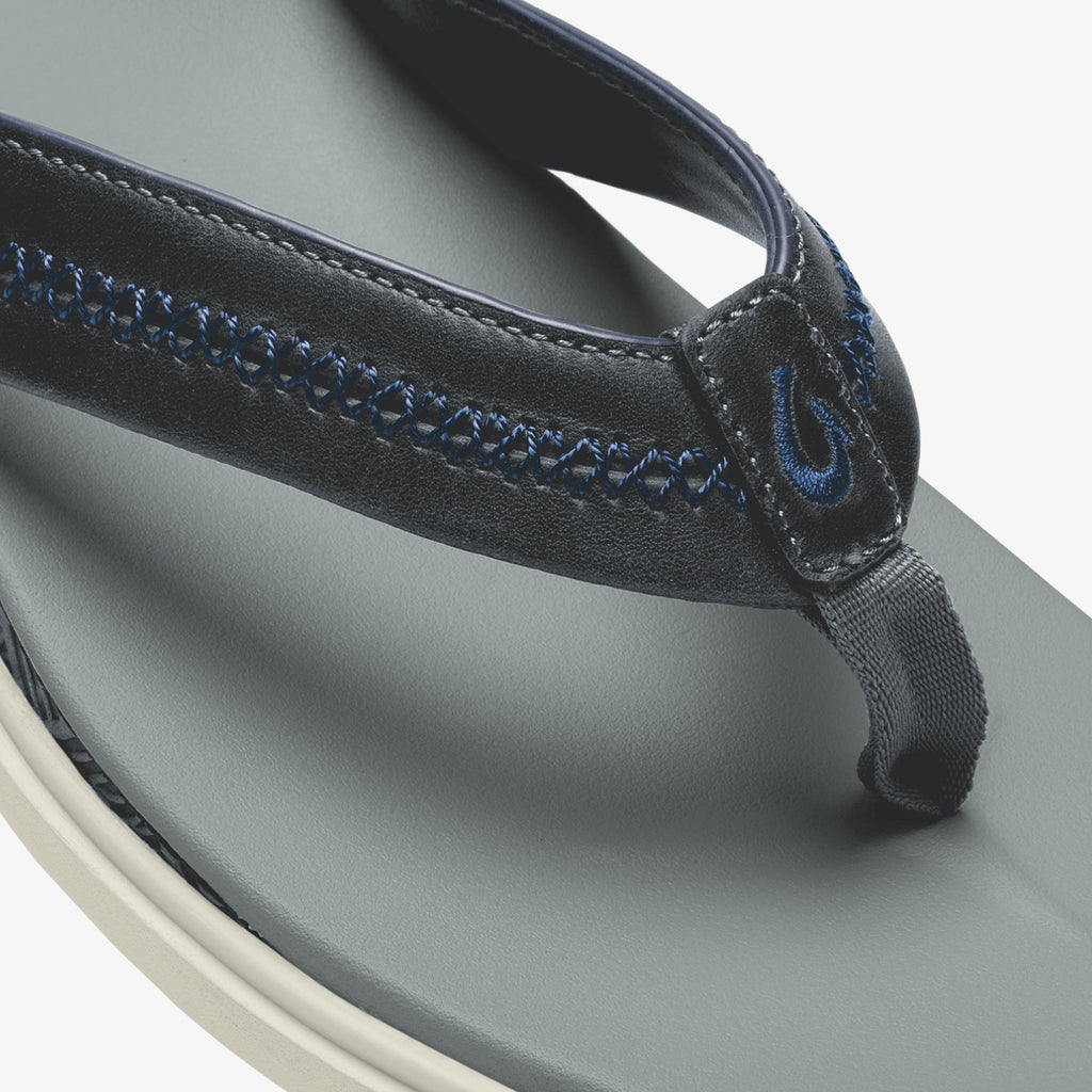Shoreline Men's Leather Sandals - Rock / Pale Grey