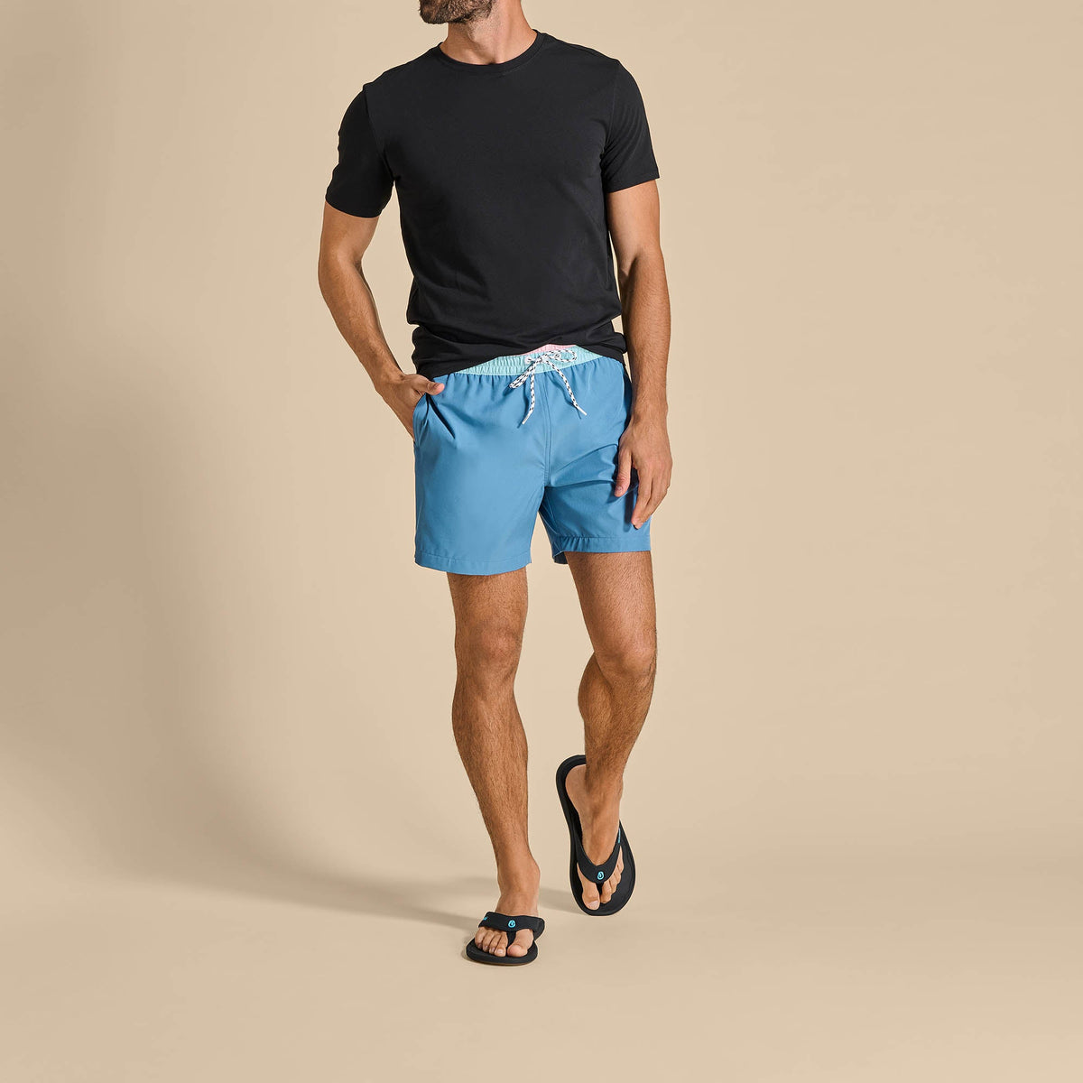 Kii Men's Lightweight Beach Sandals - Lava Rock / Bold Blue