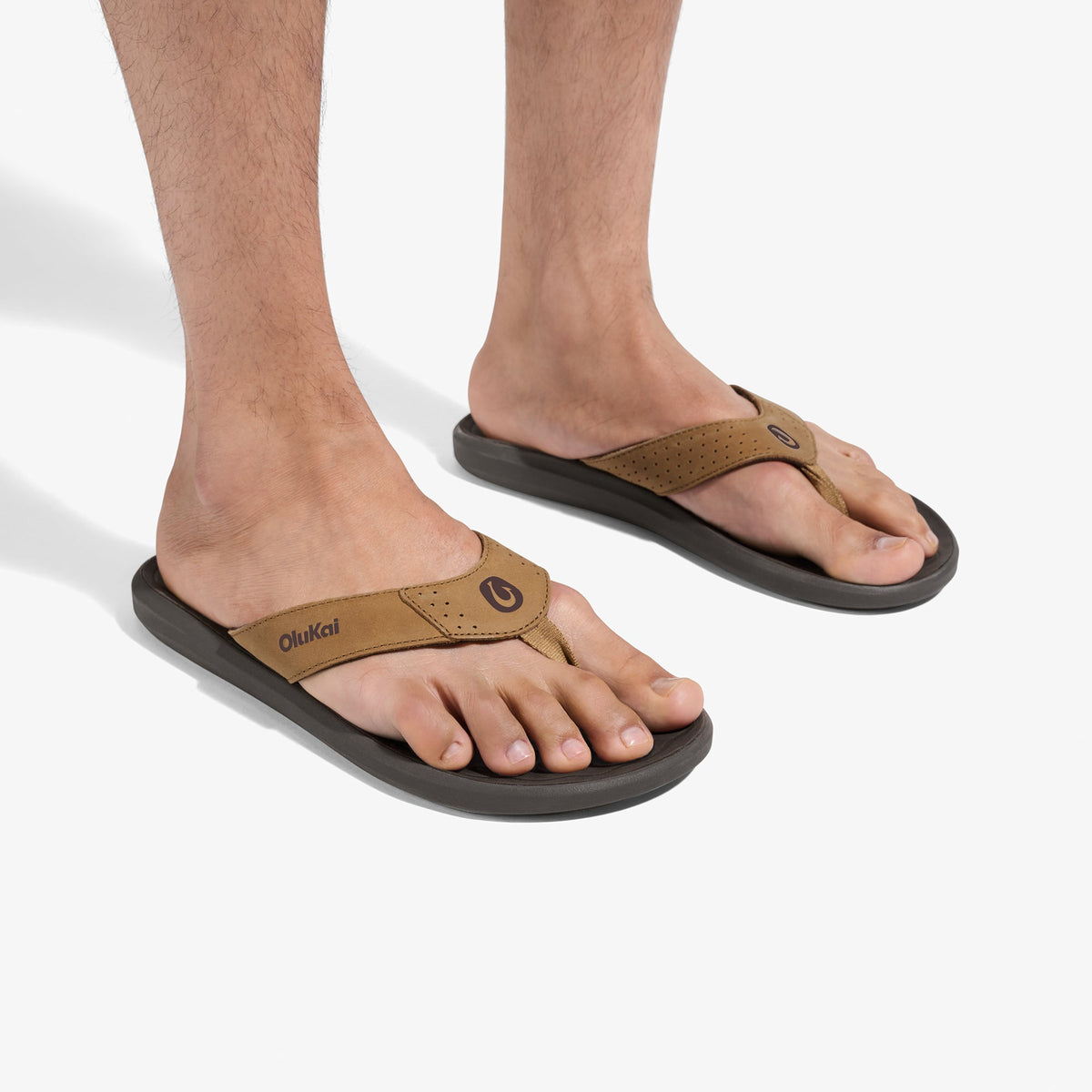 Pili Men's Leather Sandals - Tan / Dk Java