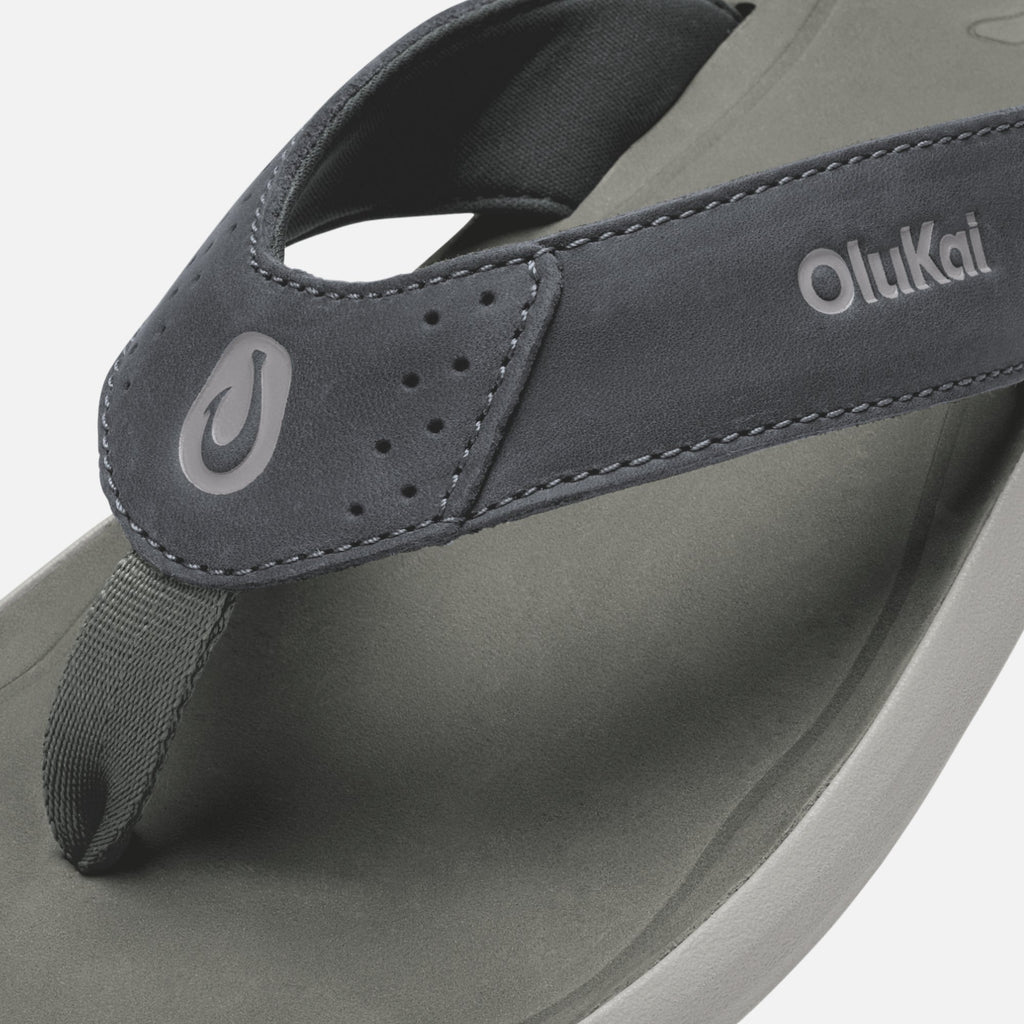 Pili Men's Leather Sandals - Rock / Ash