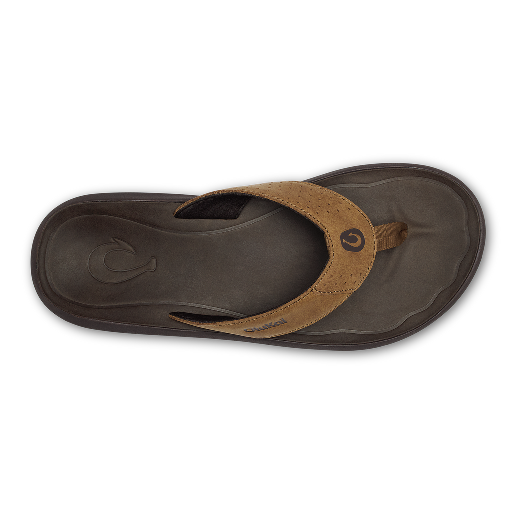 Pili Men's Leather Sandals - Tan / Dk Java