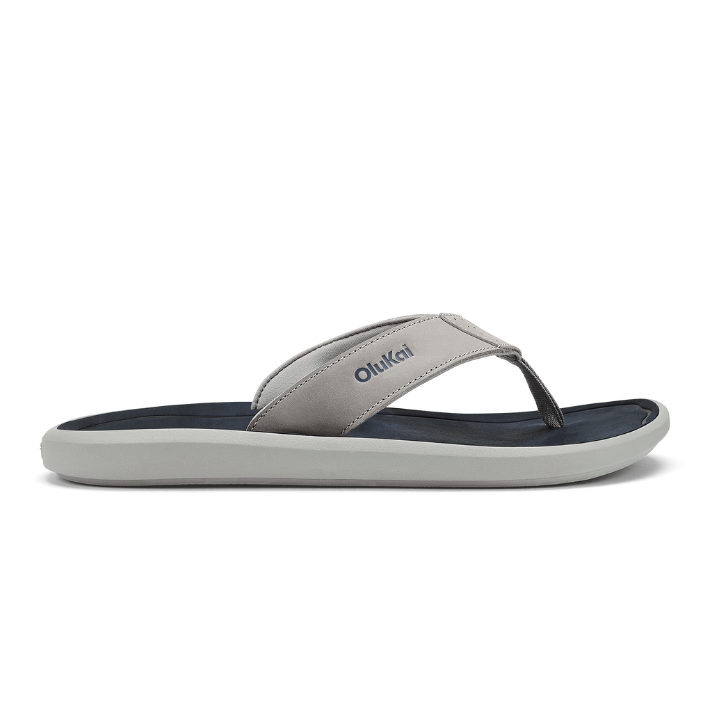Pili Men's Leather Sandals - Ash / Mood Indigo