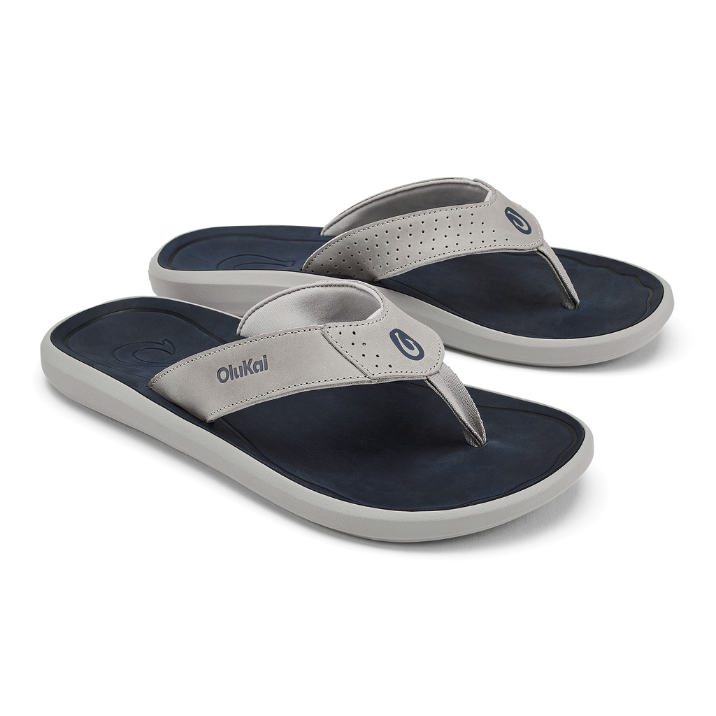 Pili Men's Leather Sandals - Ash / Mood Indigo