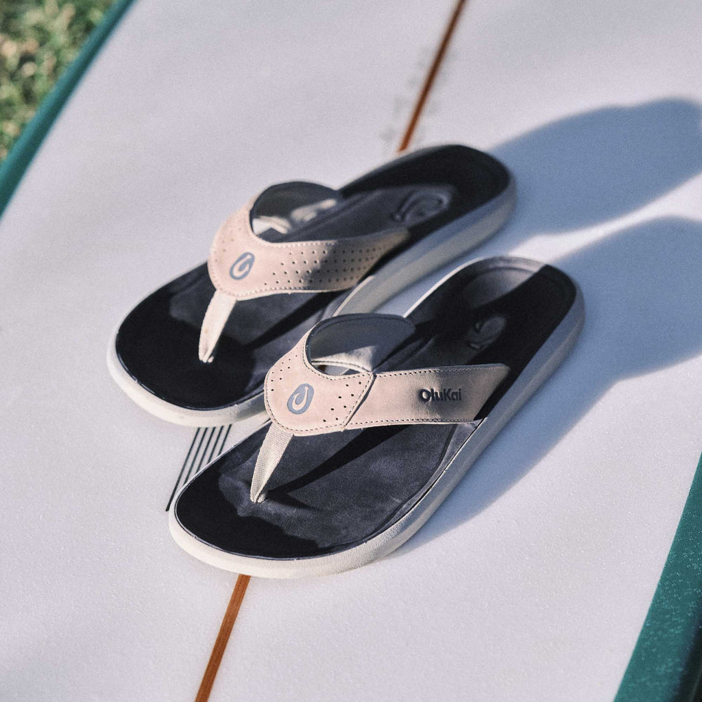 Pili Men's Leather Sandals - Ash / Mood Indigo