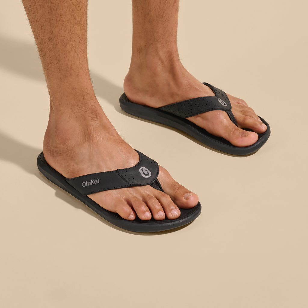 Pili Men's Leather Sandals - Lava Rock