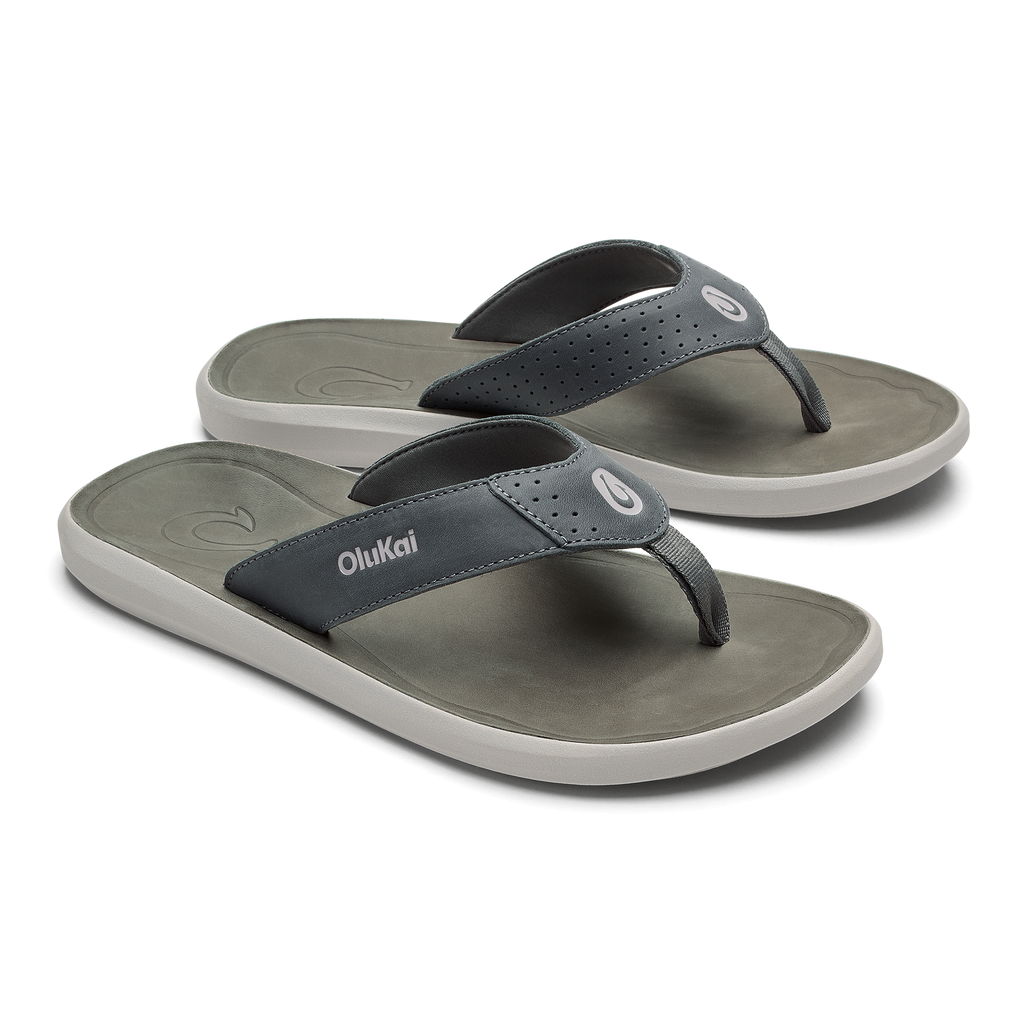 Pili Men's Leather Sandals - Rock / Ash