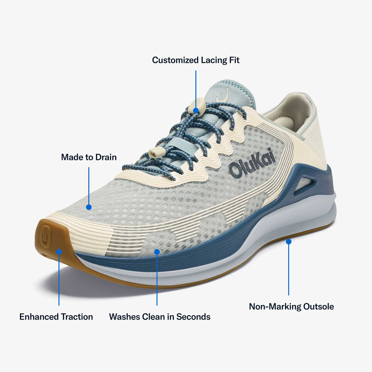 Ahi Men's Performance Marine Shoe - Blue Pearl / White Sand