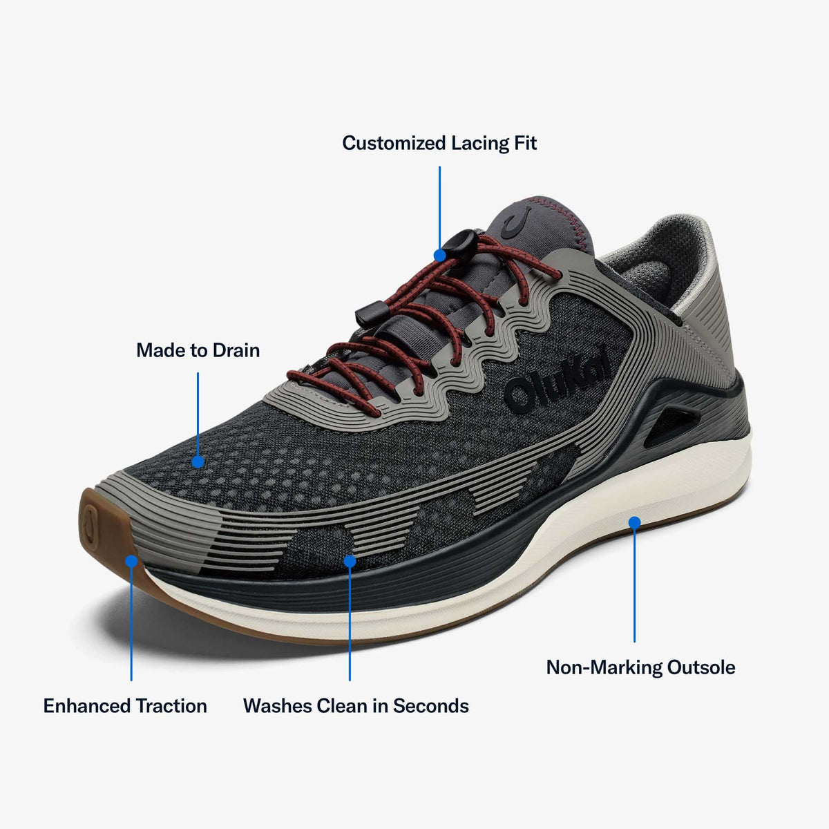 Ahi Men's Performance Marine Shoe - Rock / Ash