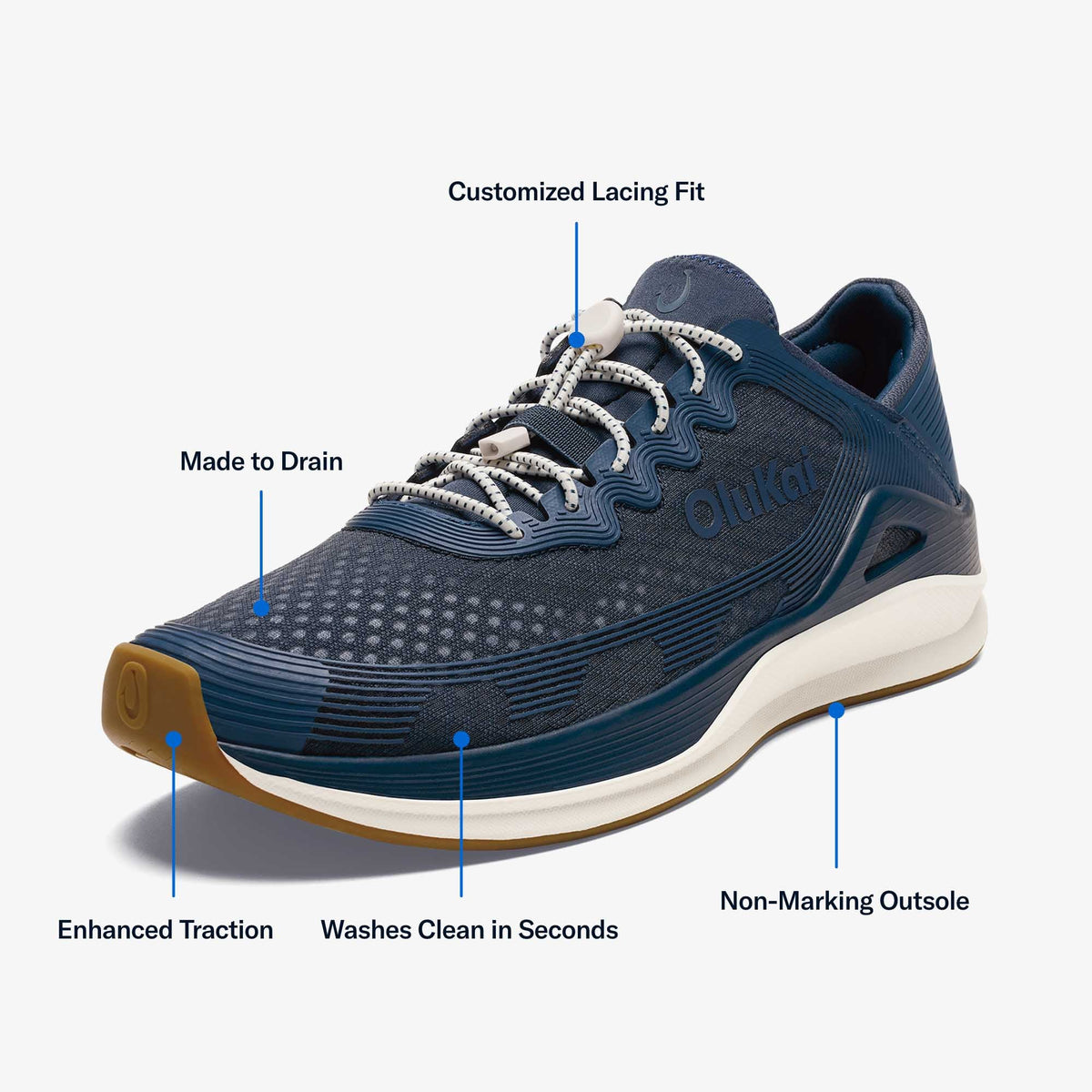 Ahi Men's Performance Marine Shoe - Mood Indigo / Coastal Blue
