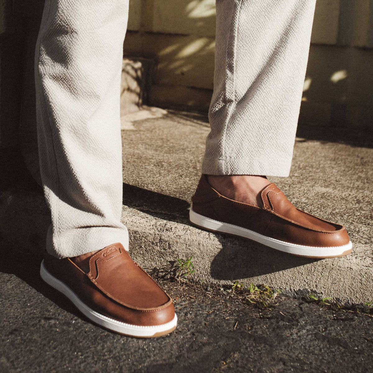 Kakaha Nia Men's Leather Slip-On Shoes - Fox