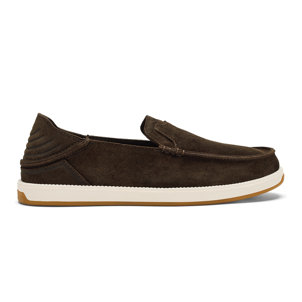 Kakaha Nia Men's Leather Slip-On Shoes - Dark Wood