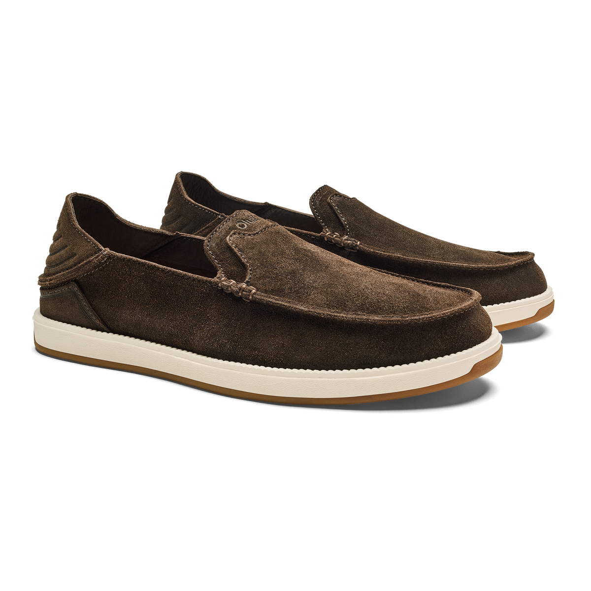Kakaha Nia Men's Leather Slip-On Shoes - Dark Wood