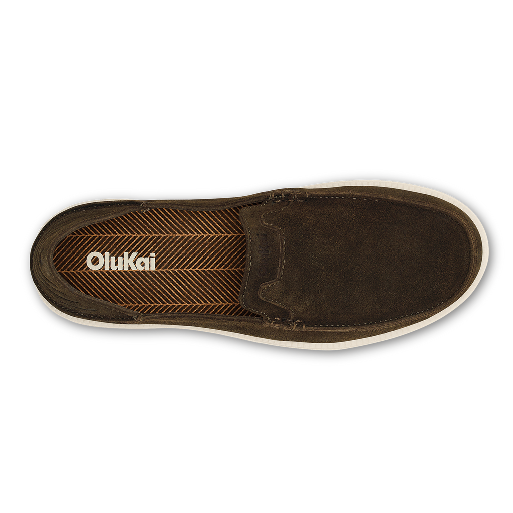 Kakaha Nia Men's Leather Slip-On Shoes - Dark Wood