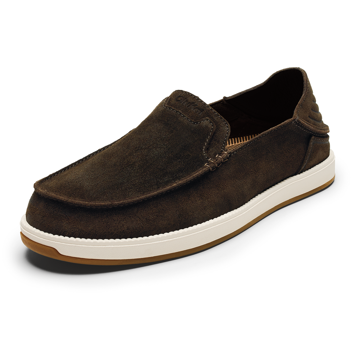 Kakaha Nia Men's Leather Slip-On Shoes - Dark Wood