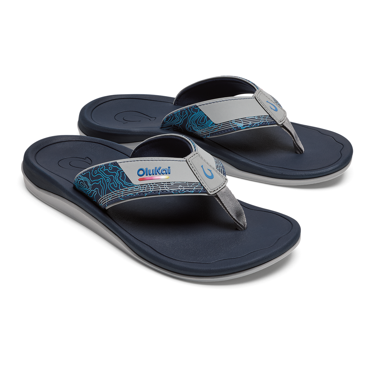 Ahi Kai Men's Beach Sandals - Poi / Blue Depth