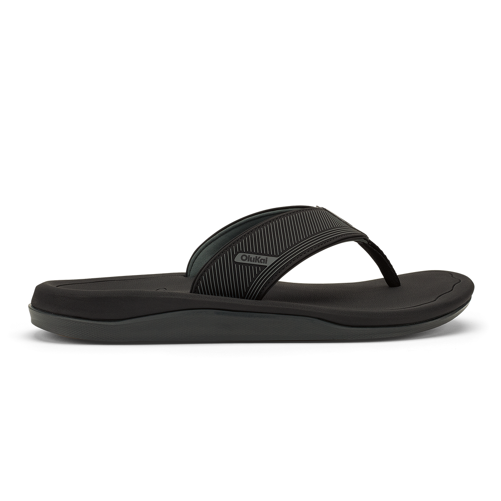 Ahi Kai Men's Beach Sandals - Black / Black