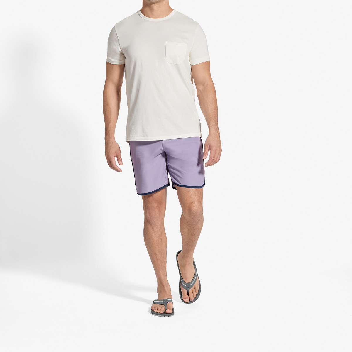 Ohana Palua Men's Beach Sandals - Cloud Grey / Rock