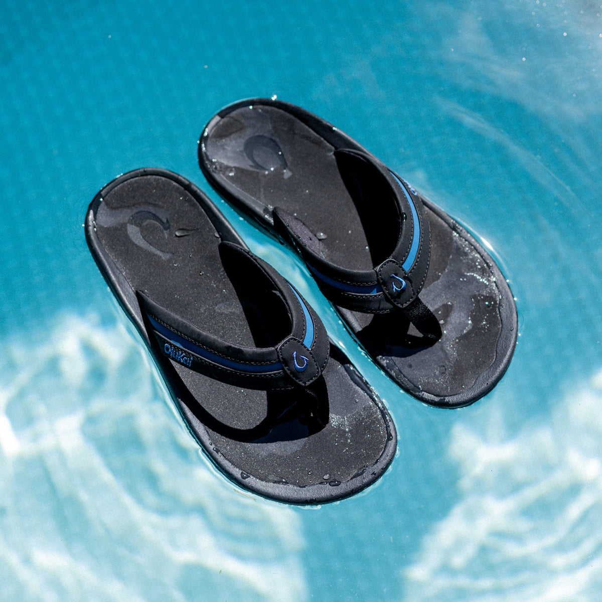 Ohana Palua Men's Beach Sandals - Black / Slate Blue