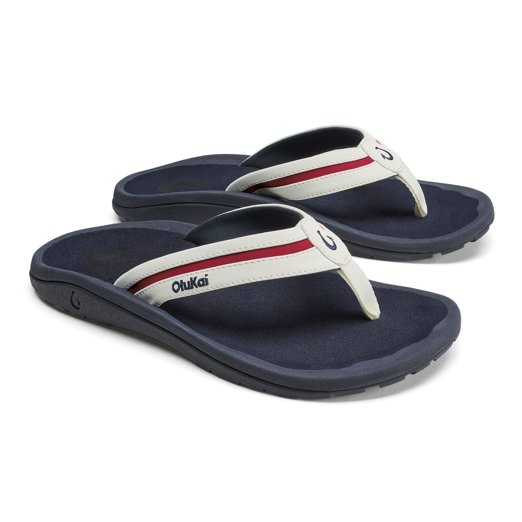Ohana Palua Men's Beach Sandals - Bright White / Americana