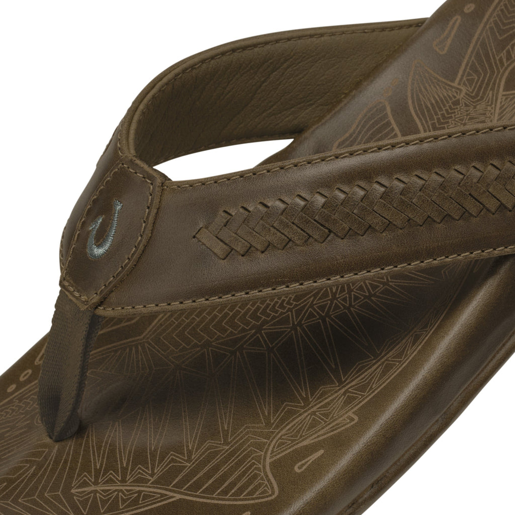 Mea Ola Mano Men's Leather Sandals - Mustang / Tan