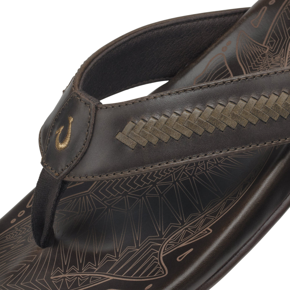 Mea Ola Mano Men's Leather Sandals - Dk Java / Mustang