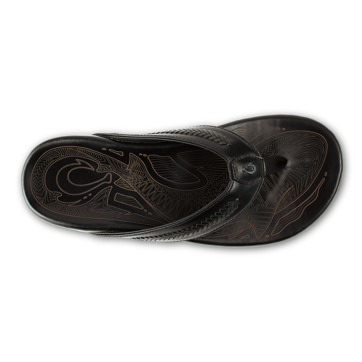 Mea Ola Mano Men's Leather Sandals - Black / Dk Shadow