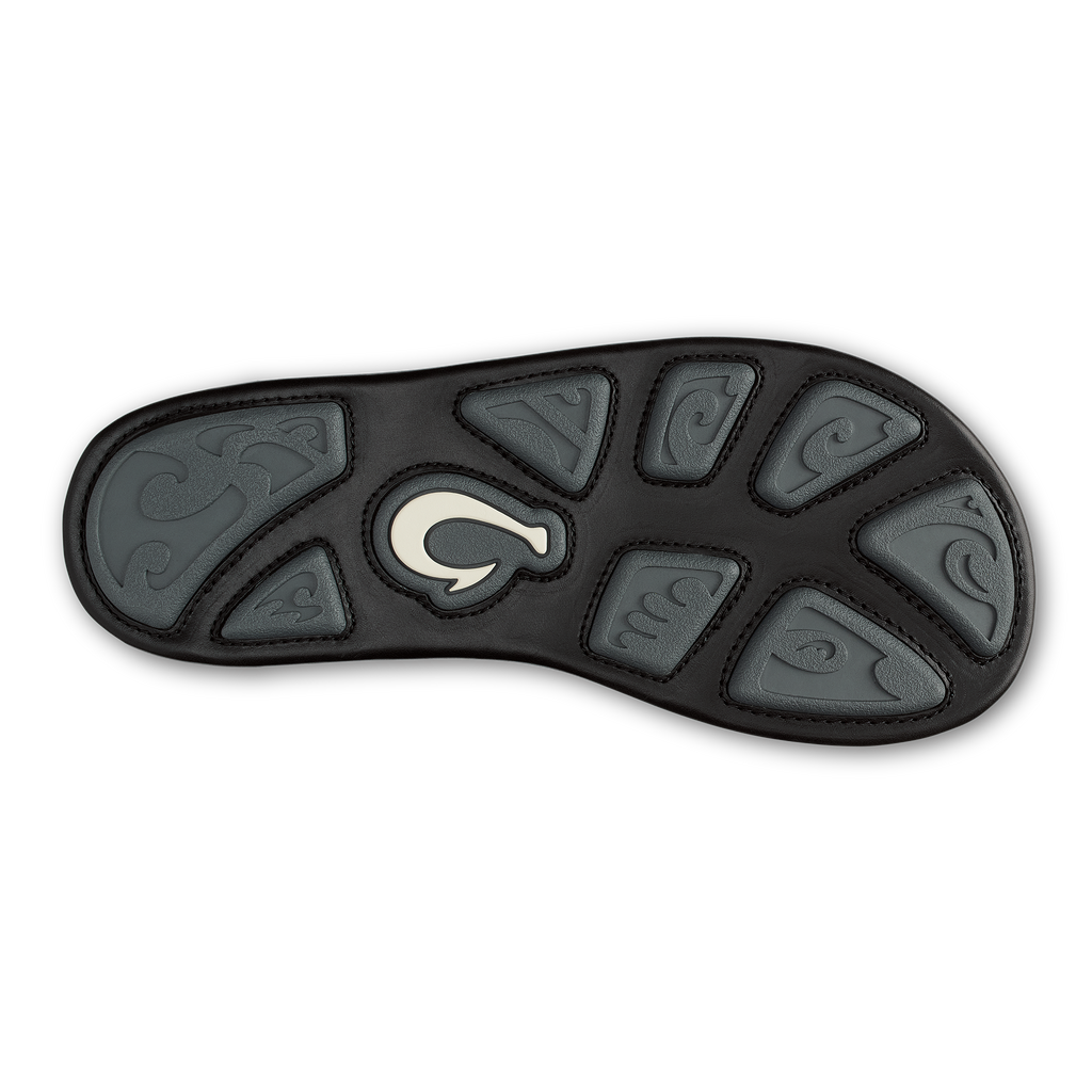 Mea Ola Mano Men's Leather Sandals - Black / Dk Shadow