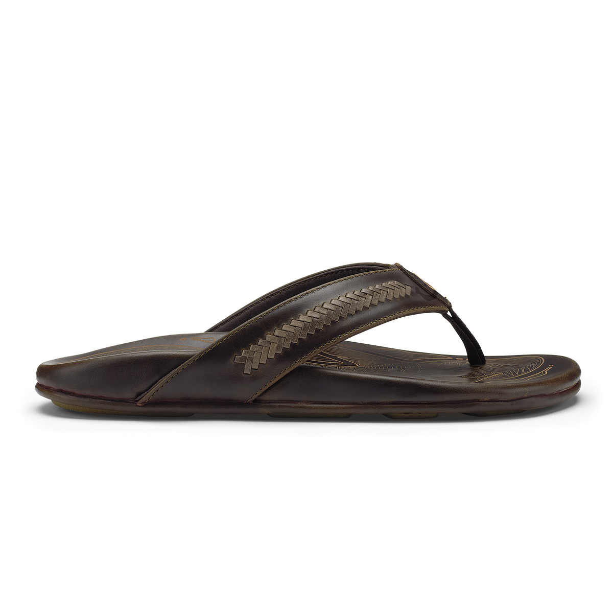 Mea Ola Mano Men's Leather Sandals - Dk Java / Mustang