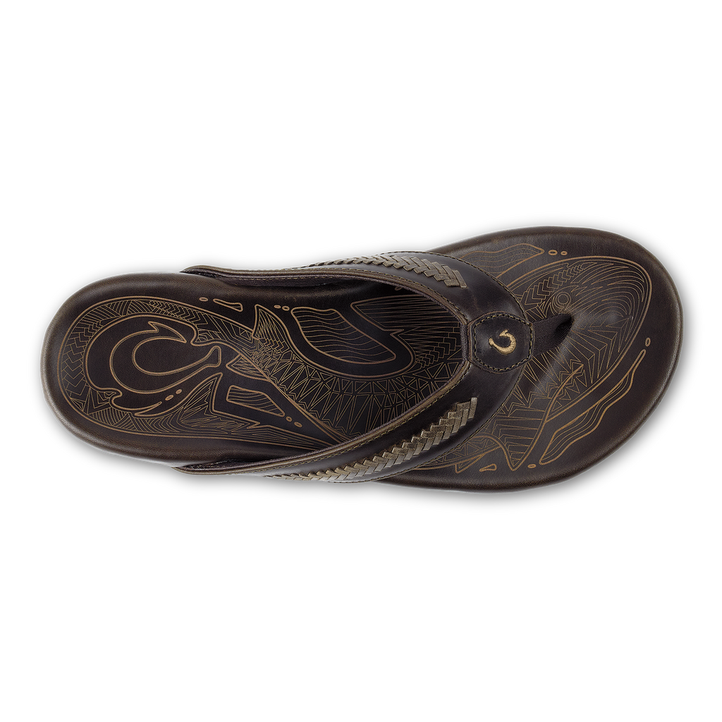 Mea Ola Mano Men's Leather Sandals - Dk Java / Mustang