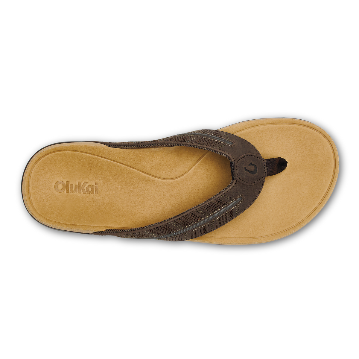 Tuahine Palm Men's Beach Sandals - Dk Java / Golden Sand