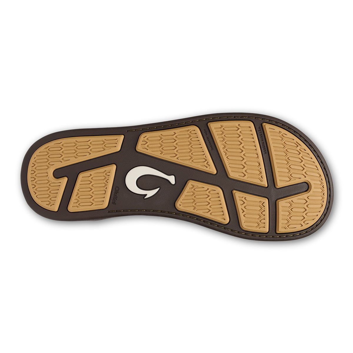 Tuahine Palm Men's Beach Sandals - Dk Java / Golden Sand