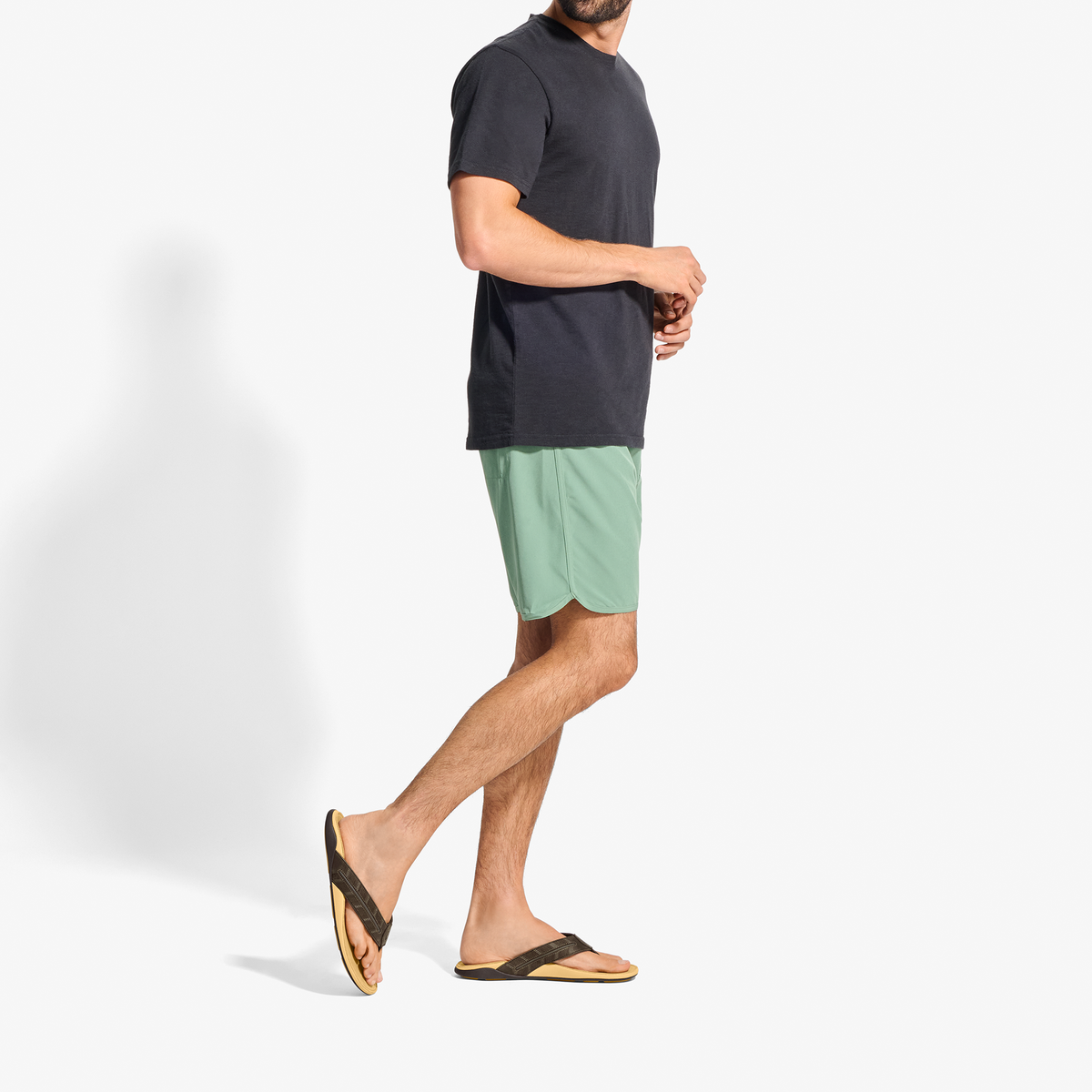 Tuahine Palm Men's Beach Sandals - Dk Java / Golden Sand