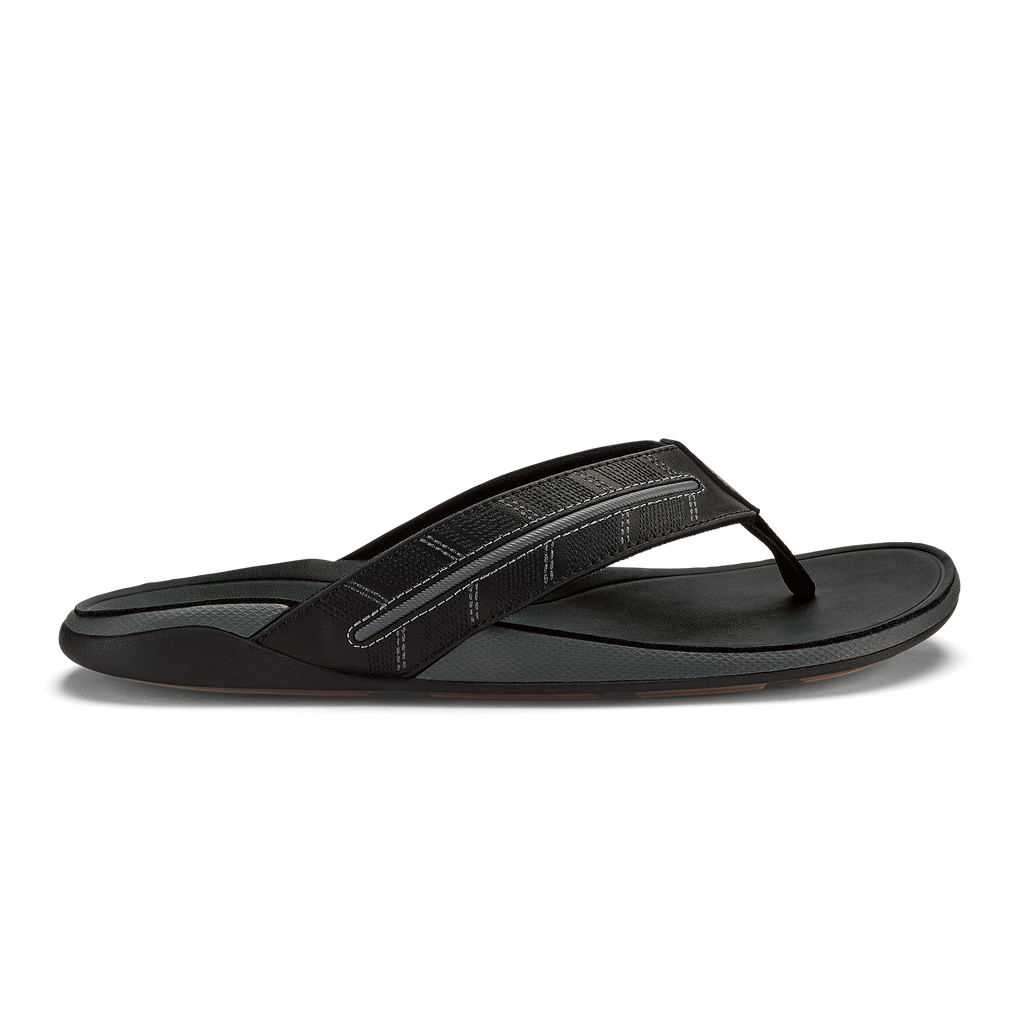 Tuahine Palm Men's Beach Sandals - Lava Rock / Dk Shadow