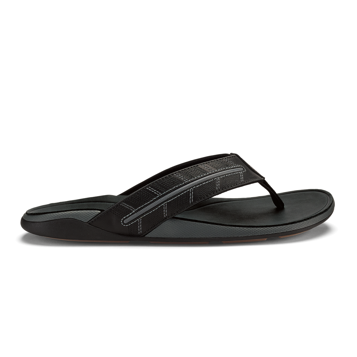 Tuahine Palm Men's Beach Sandals - Lava Rock / Dk Shadow